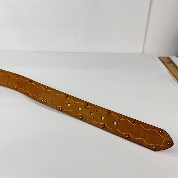 XXL Leatherbound Plate Hook Buckle Embellished Studded Women's Belt  XXL Western - Picture 11 of 12